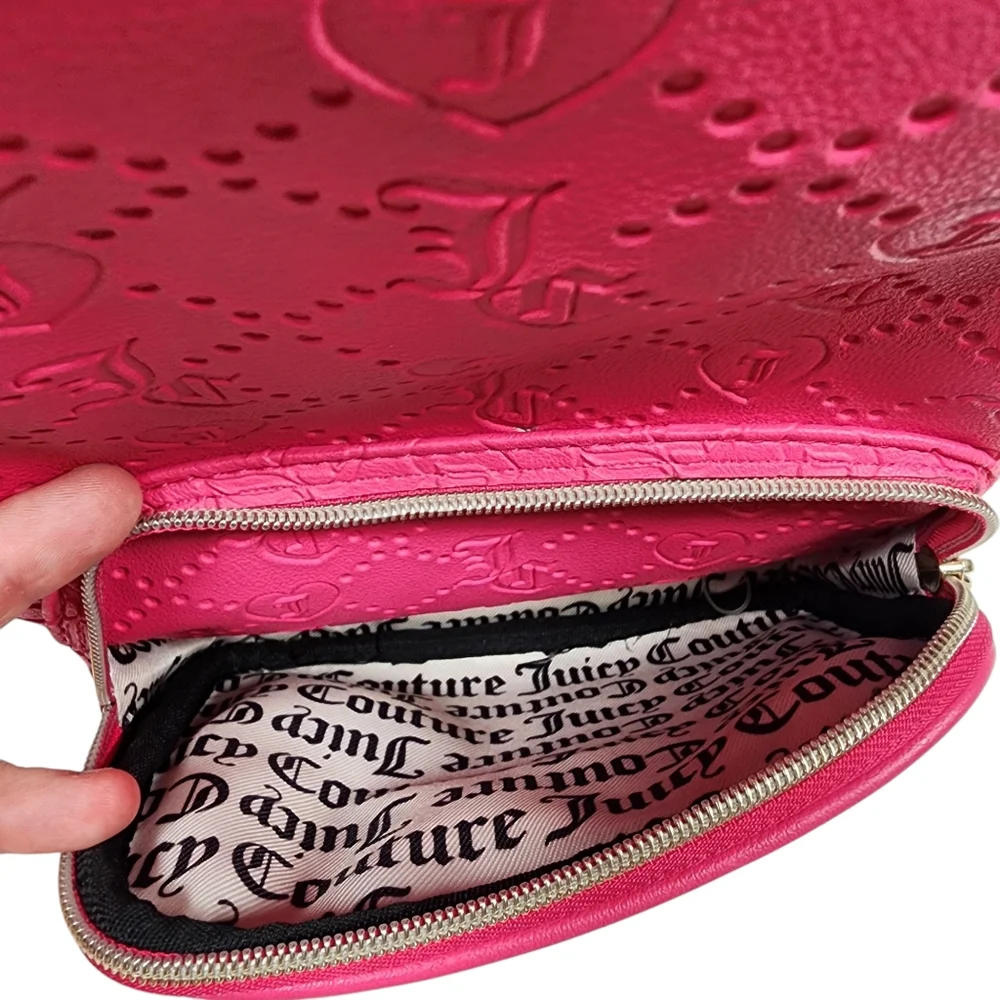 Juicy Couture Pink Embroidered Backpack Rhinestones Adjustable Straps Girly